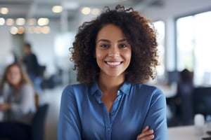 Lächelnde Frau im Büro