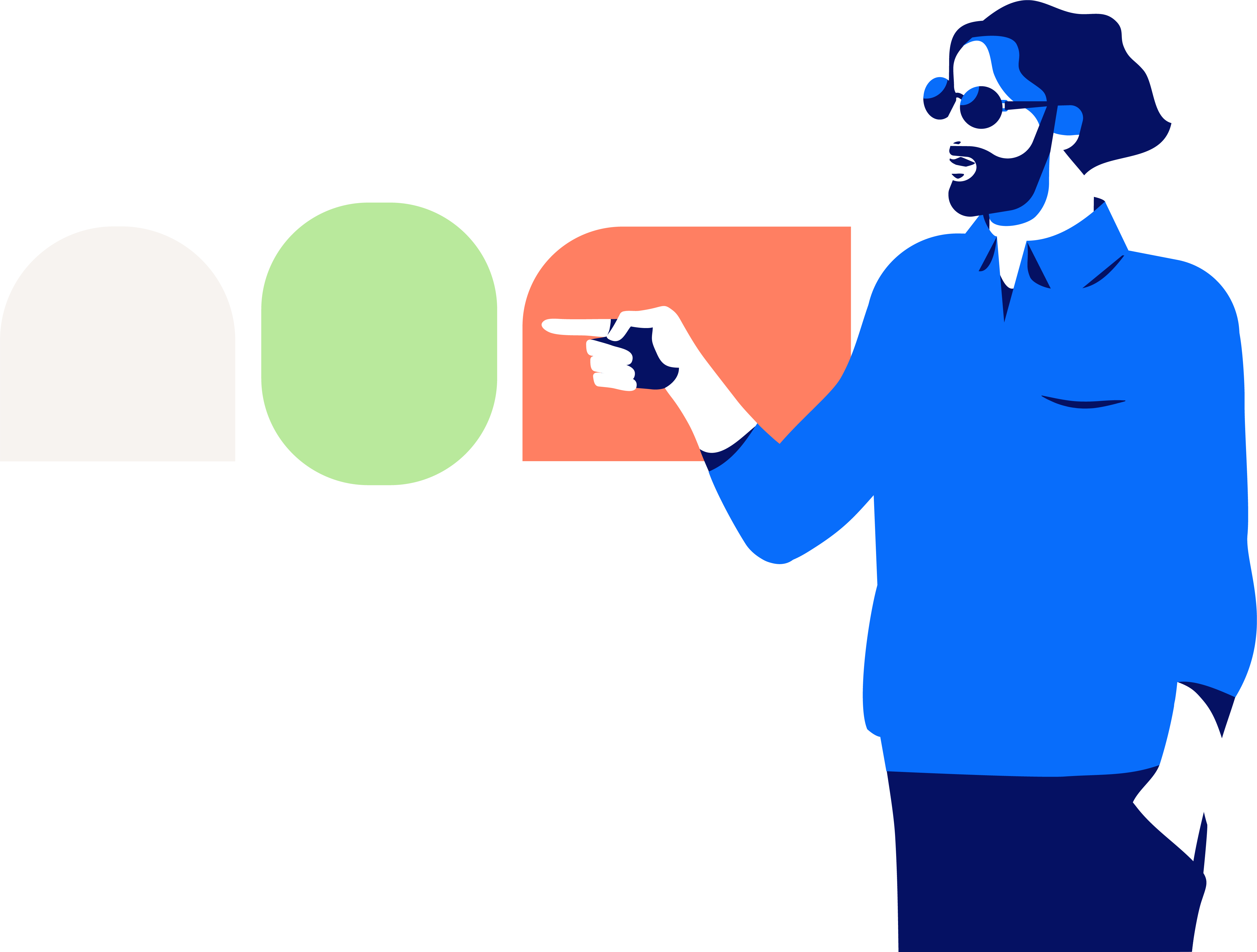 Eine Figur eines Mannes, der die Geschäftsergebnisse analysiert
