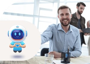 AAVA Yuneo Avatar wird im Büro begrüßt